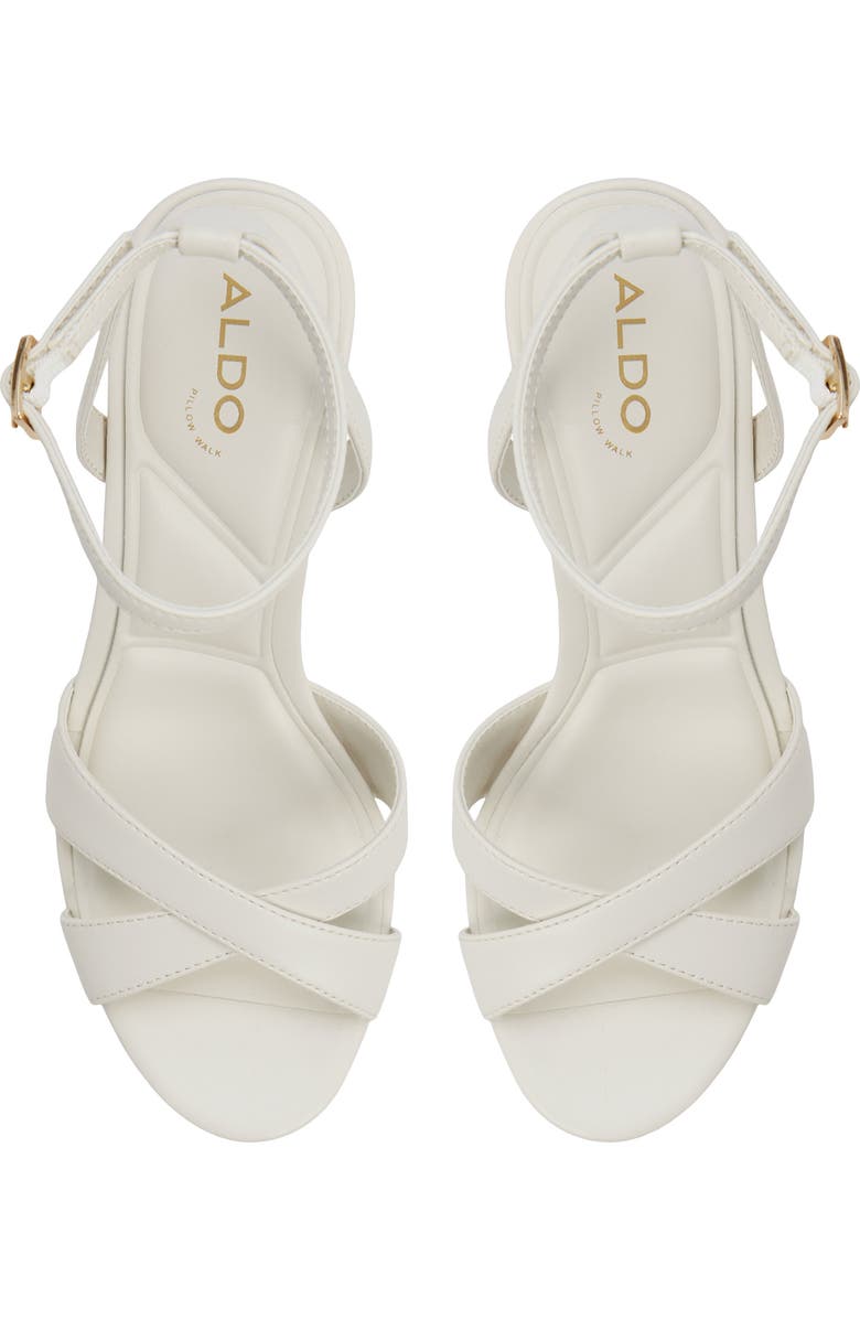 ALDO Rosine Ankle Strap Platform Sandal, Alternate, color, White/ Bone