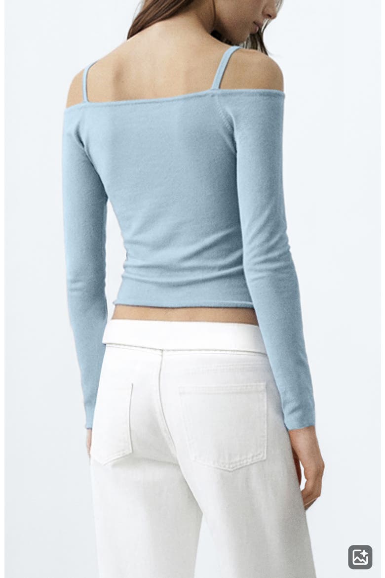 Cold Shoulder Sweater, Alternate, color, BLUE