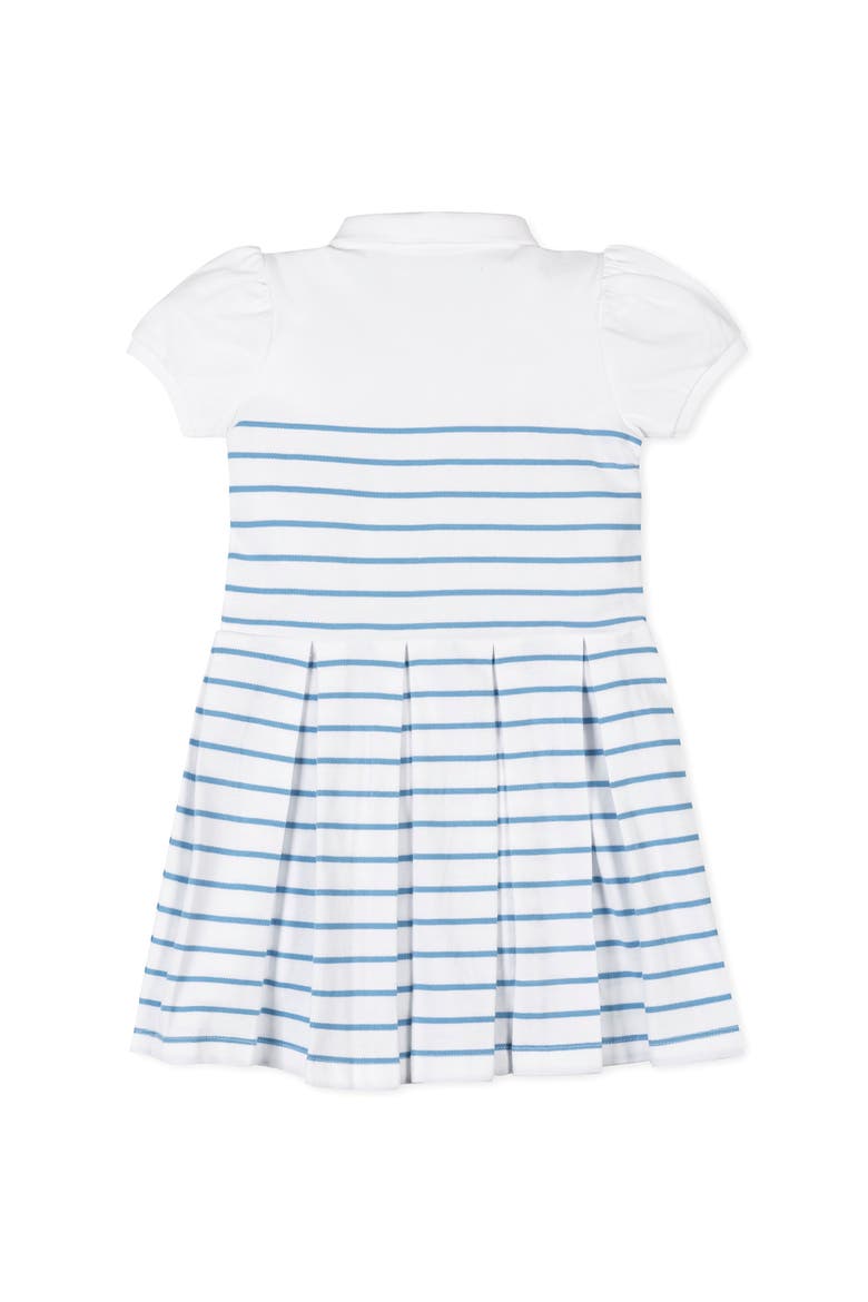 Kids' Organic Puff Sleeve Pique Polo Dress, Alternate, color, Bluebell Stripe