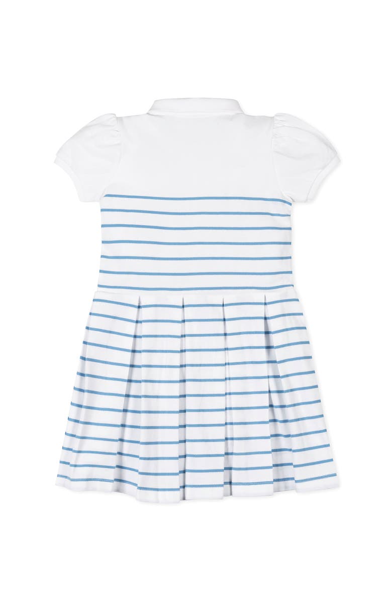 Hope & Henry Kids' Organic Puff Sleeve Pique Polo Dress, Alternate, color, Bluebell Stripe