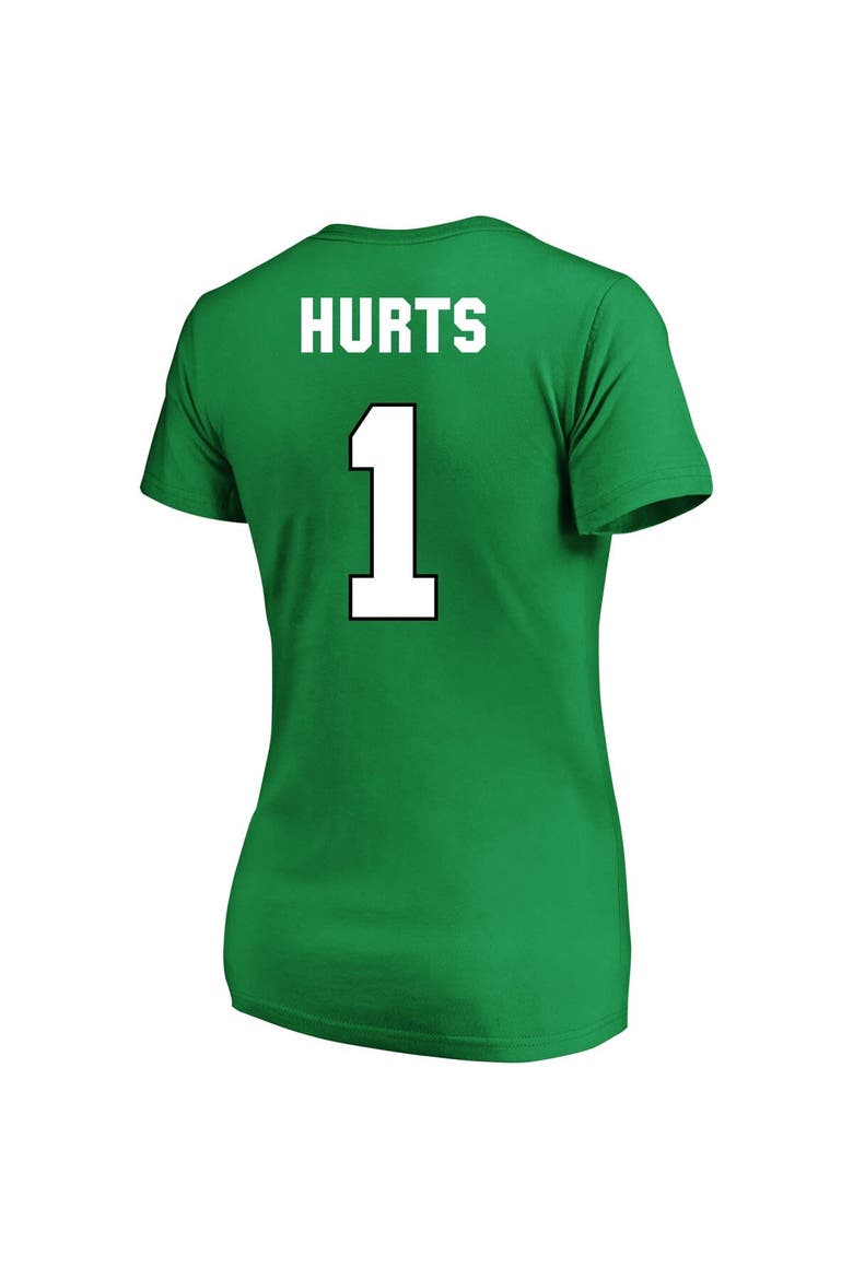 Women's Jalen Hurts Kelly Green Philadelphia Eagles Plus Size Fair Catch Name & Number V-Neck T-Shirt, Alternate, color, Kelly Green