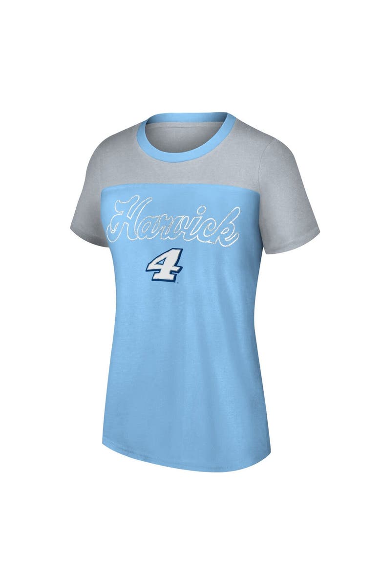 G-III 4HER BY CARL BANKS Women's G-III 4Her by Carl Banks Light Blue Kevin Harvick Cheer Color Blocked T-Shirt, Alternate, color, Light Blue