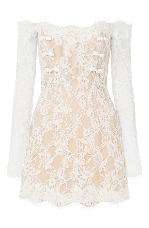 SAU LEE SAU LEE RACHAEL OFF THE SHOULDER LACE MINIDRESS 