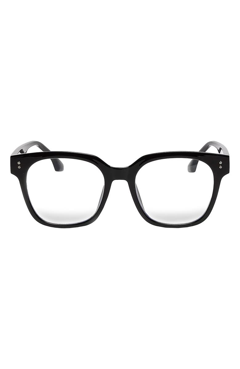 Fifth & Ninth Sage 53mm Round Blue Light Blocking Glasses, Main, color, Black/ Clear