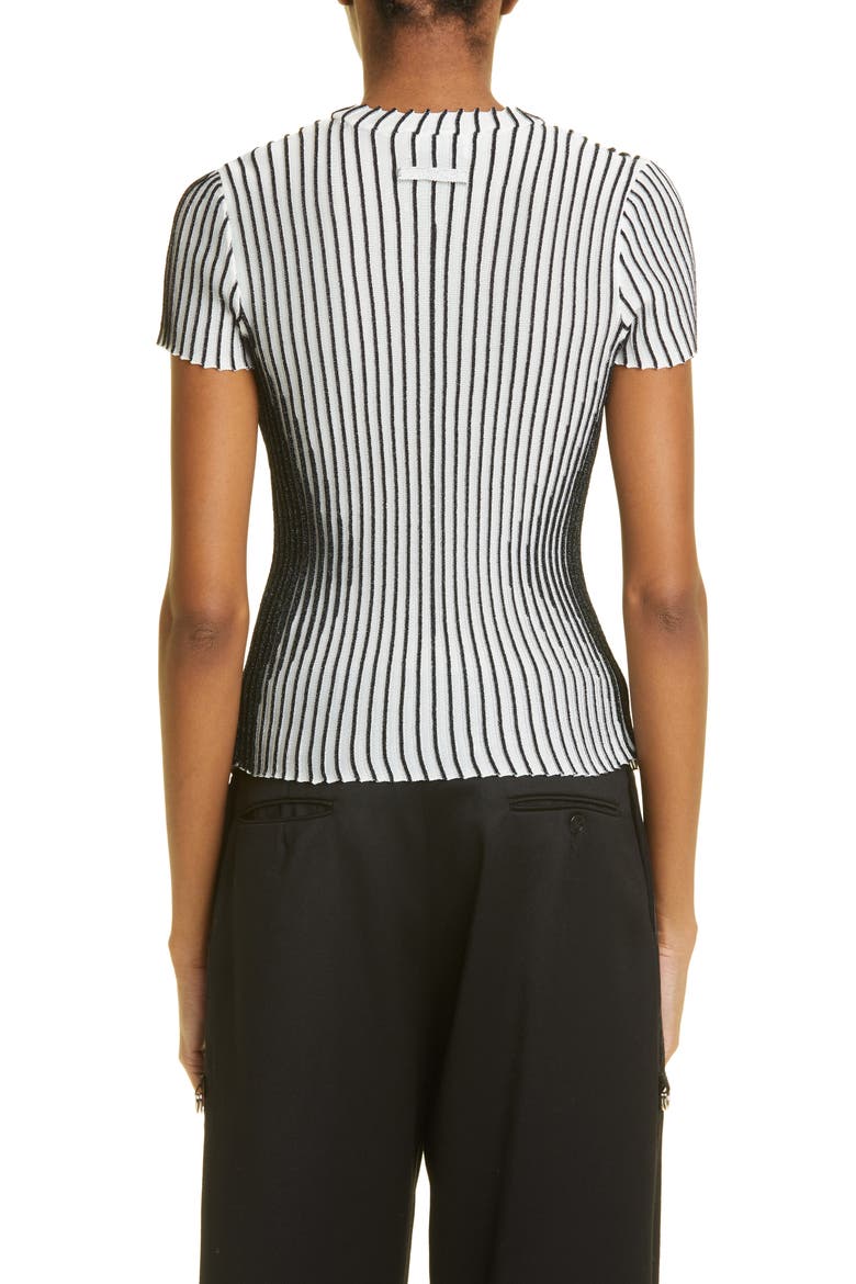 Body Morph Trompe l'Oeil Rib Sweater, Alternate, color, WHITE/ NAVY