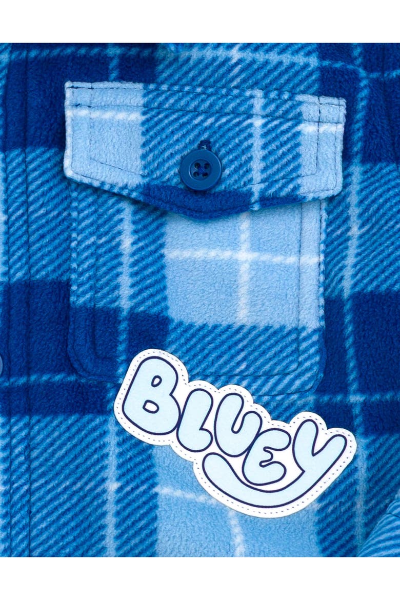 Button Front Shacket, Alternate, color, Bluey Bingo Blue Plaid