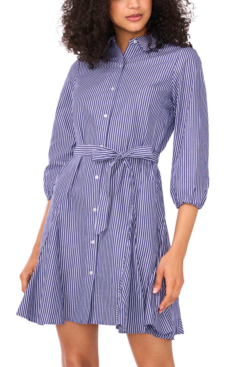 Halogen<sup>®</sup> Stripe Belted Shirtdress, Alternate, color,