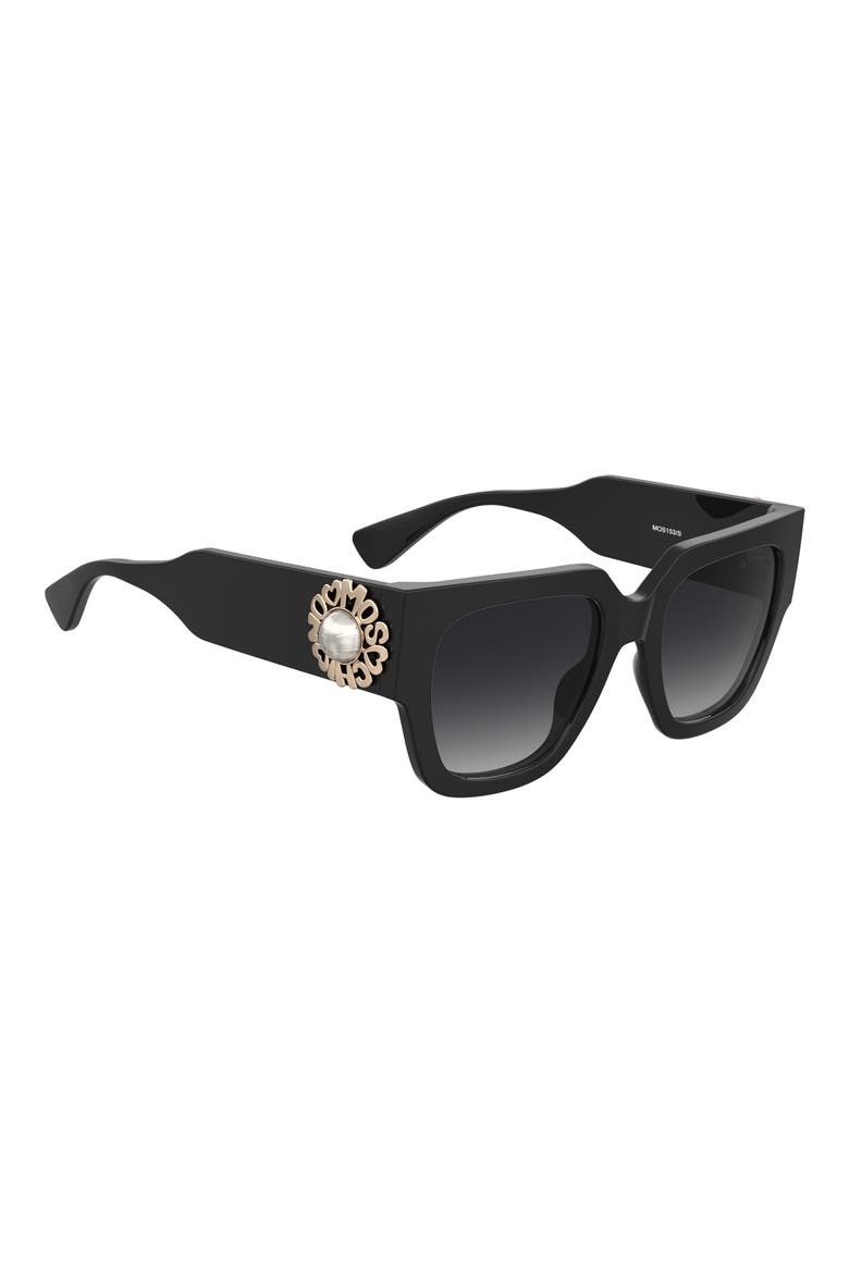 52mm Gradient Square Sunglasses, Alternate, color, BLACK