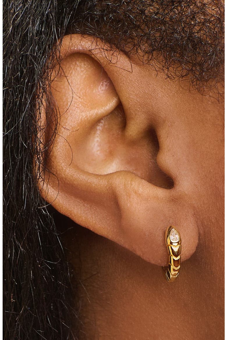 Snake Huggie Earrings, Main, color, Gold