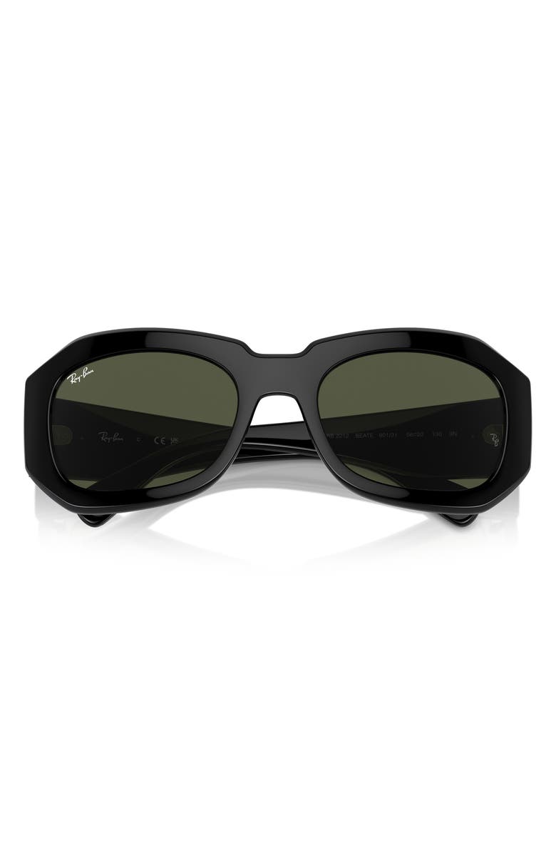 Ray-Ban Pillow Beate 56mm Wrap Sunglasses, Alternate, color, Black