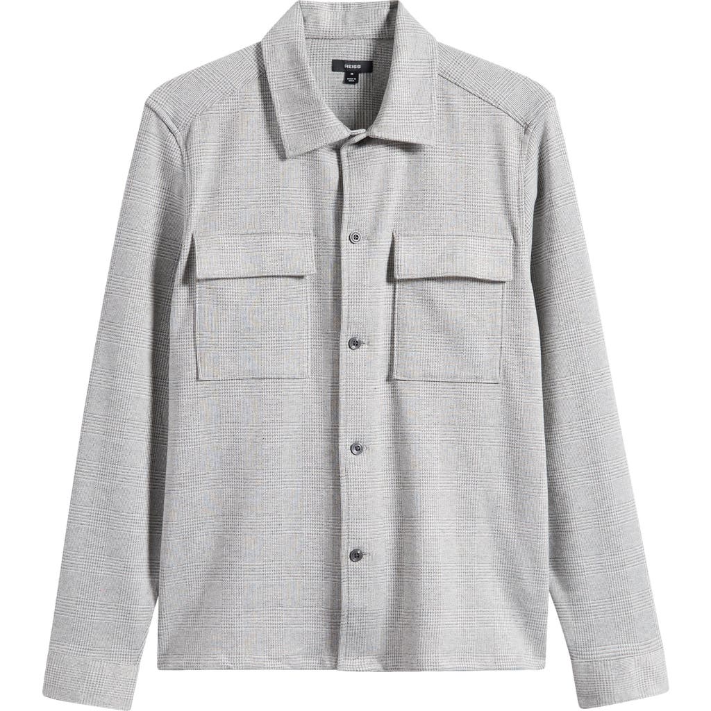 Reiss Soft Grey Mouline Merino Wool Button-through Shirt In Gray
