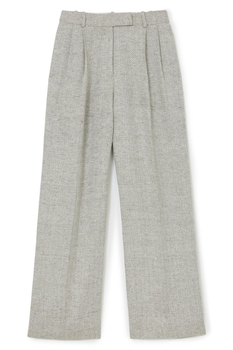 Ezra Herringbone High Waist Wide Leg Pants, Alternate, color, NEUTRAL