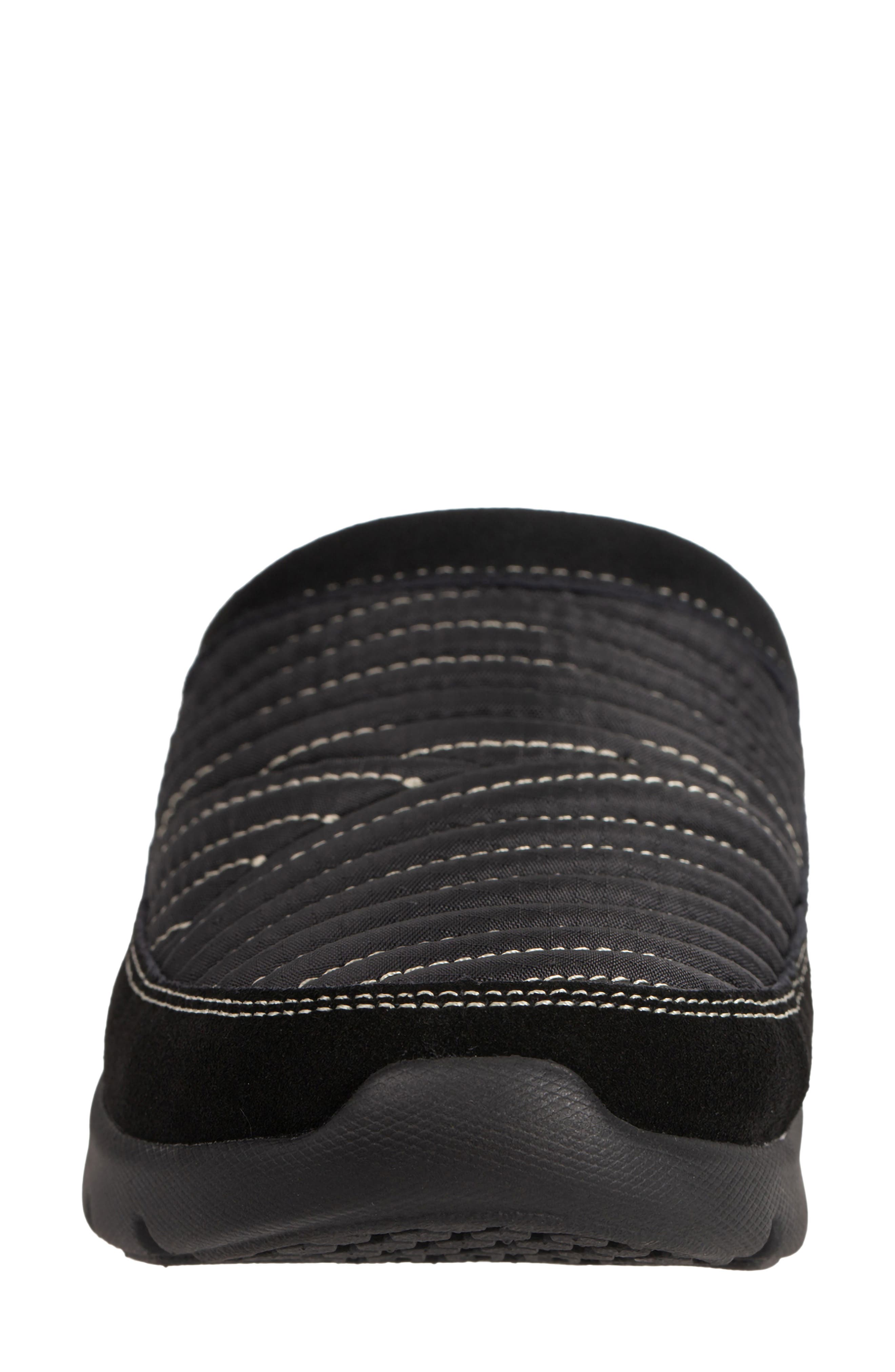 Basin Quilted Leather Clog, Alternate, color, BLACK
