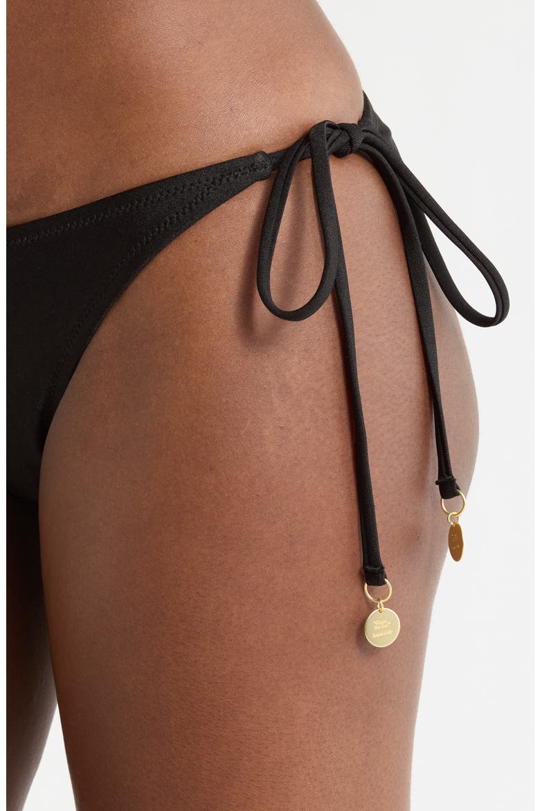 Side Tie Bikini Bottoms, Alternate, color, TWILIGHT BLACK