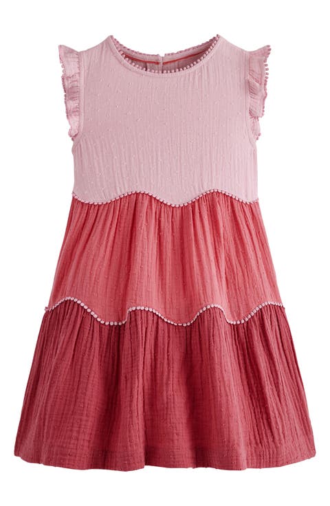 Kids' Double Cotton Gauze Tiered Dress