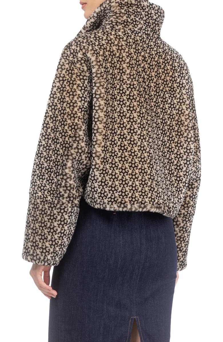 GORSKI Genuine Shearling Insignia Zip Jacket, Alternate, color, Beige/Black Insignia