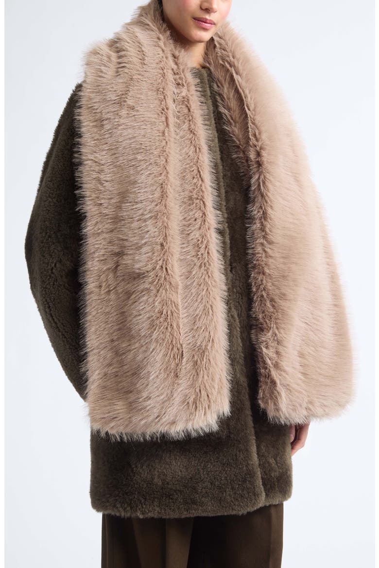 Faux Fur Scarf, Main, color, CAMEL