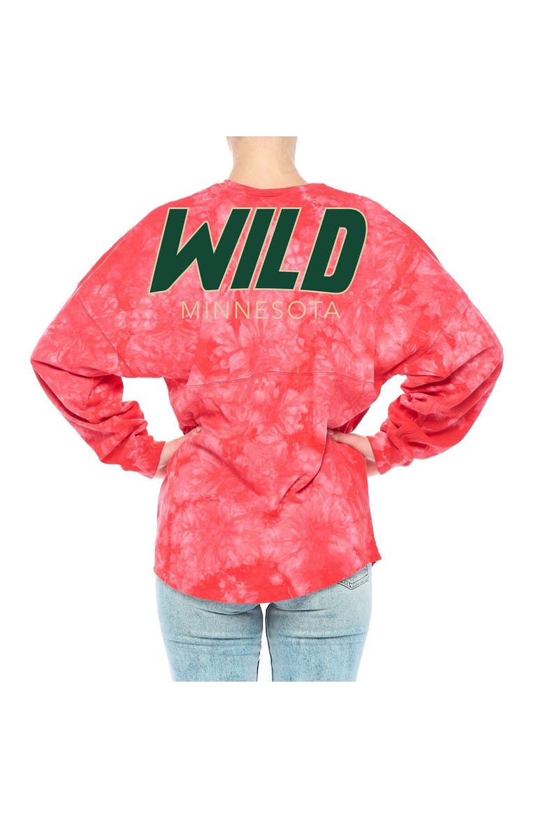 Women's Fanatics Branded Red Minnesota Wild Crystal-Dye Long Sleeve T-Shirt, Alternate, color, Red