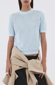 MANGO Pera Open Stitch Crewneck Sweater