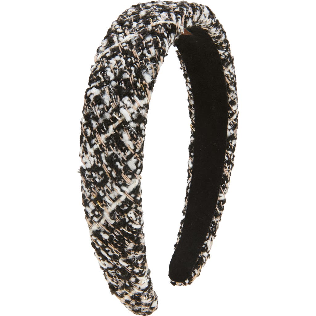 Tasha Padded Metallic Tweed Headband In Gray