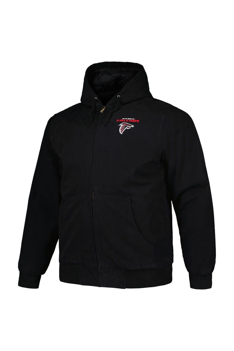Men's Dunbrooke Black Atlanta Falcons Big & Tall Dakota Canvas Hoodie Full-Zip Jacket, Alternate, color, Black