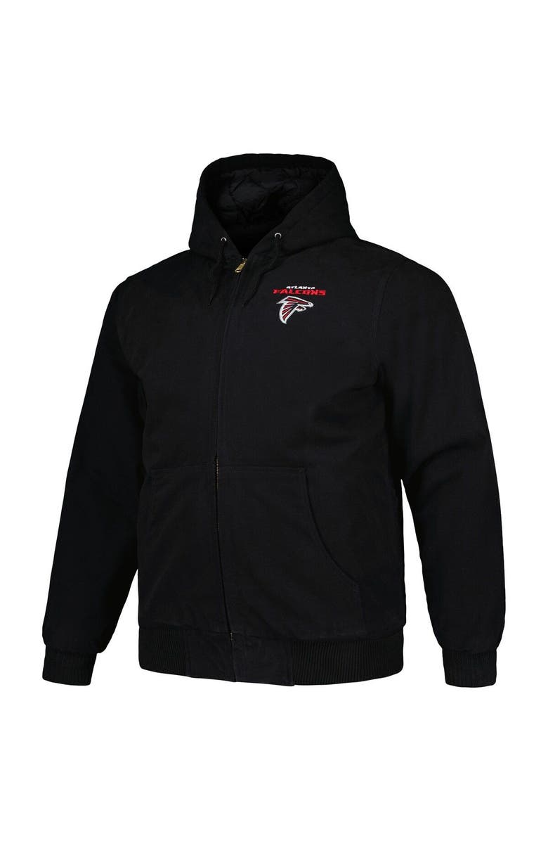 DUNBROOKE Men's Dunbrooke Black Atlanta Falcons Big & Tall Dakota Canvas Hoodie Full-Zip Jacket, Alternate, color, Black