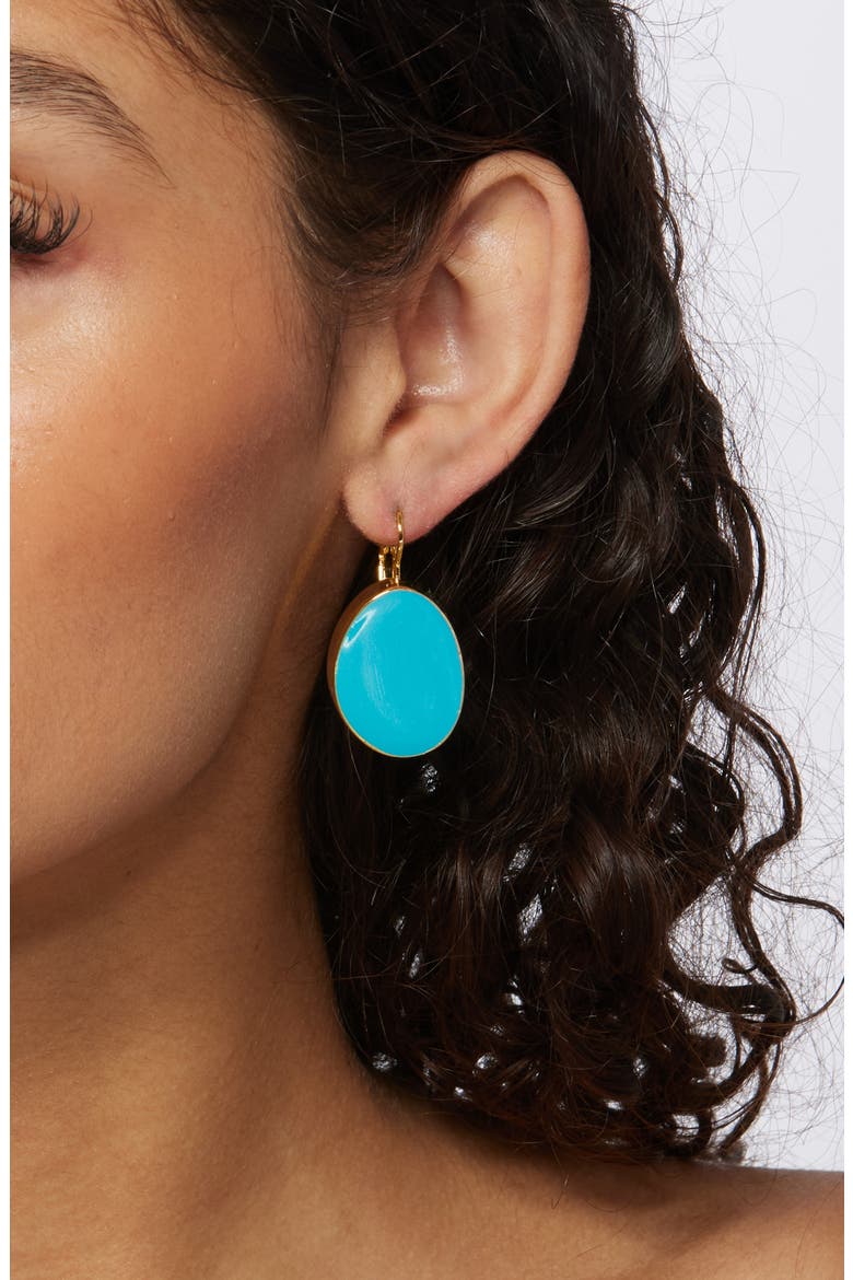 Enamel Statement Drop Earrings, Alternate, color, TURQUOISE