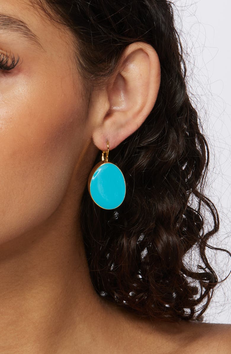 Kenneth Jay Lane Enamel Statement Drop Earrings, Alternate, color, Turquoise