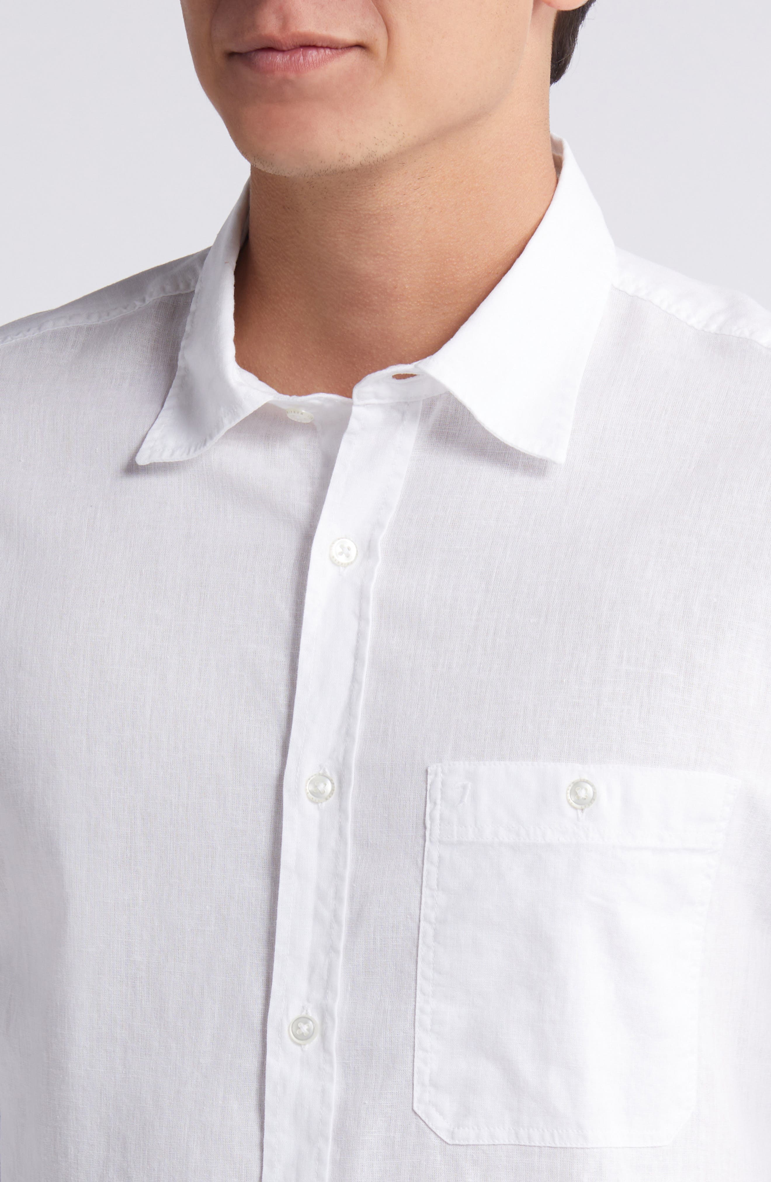 Solid Cotton & Linen Button-Up Shirt - image 2