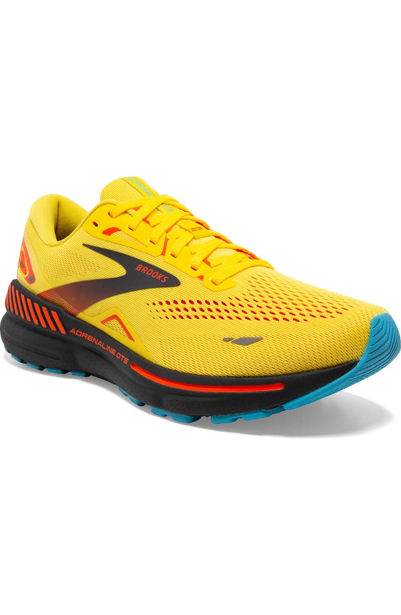 Brooks Adrenaline GTS 23 Running Sneaker, Main, color, Yellow/ Foraged Iron/ Orange