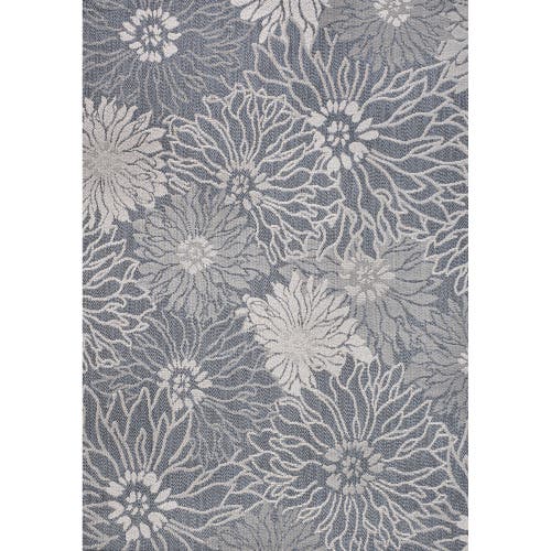 JONATHAN Y Bahamas Modern All-Over Floral Indoor/Outdoor Area Rug in Navy/gray 