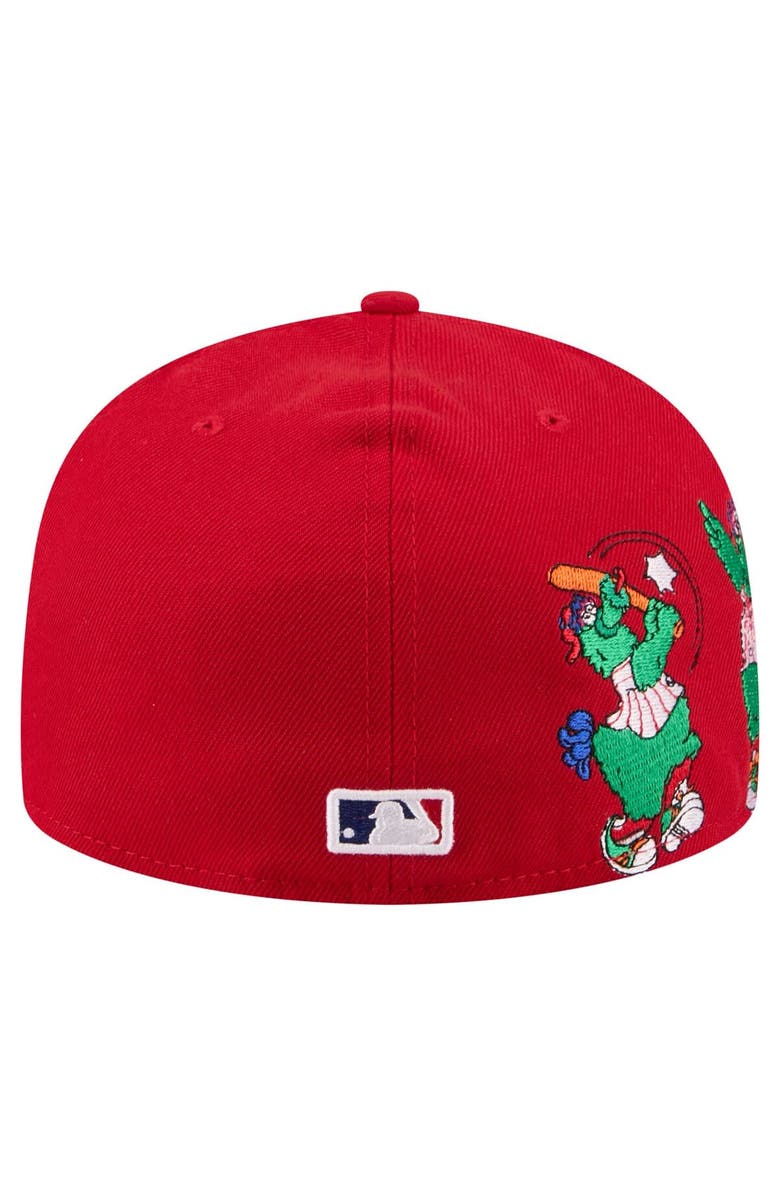 New Era Men's New Era Red Philadelphia Phillies Run Mascot 59FIFTY Fitted Hat, Alternate, color, Red