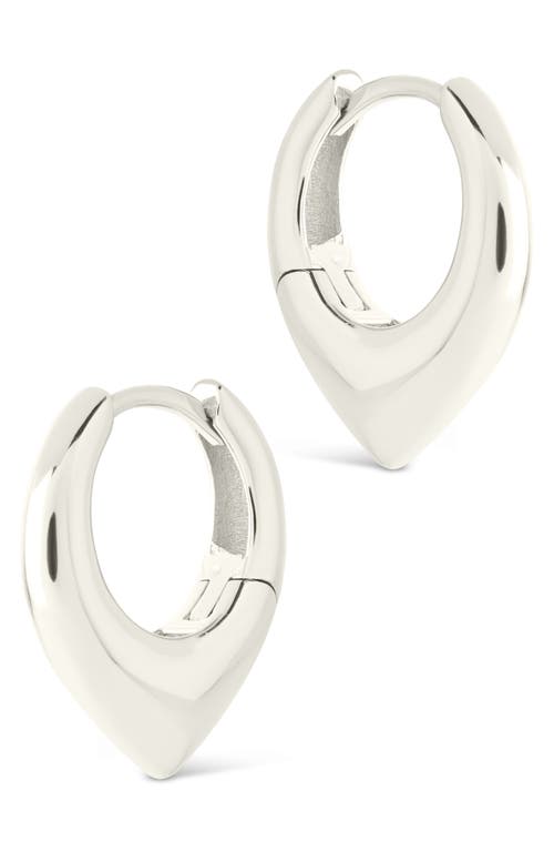 Sterling Forever Colby Pointed Teardrop Hoop Earrings In Silver