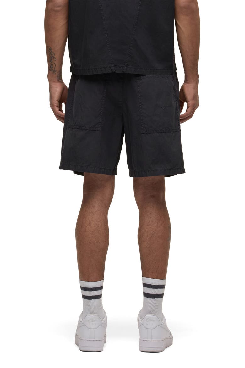 Cotton & Nylon Drawstring Shorts, Alternate, color, BLACK