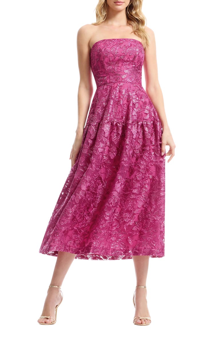 Dress the Population Gemma Embellished Strapless Fit & Flare Cocktail Dress, Main, color, 