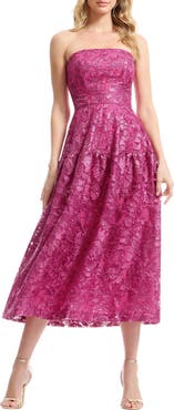 Dress the Population Gemma Embellished Strapless Fit & Flare Cocktail Dress