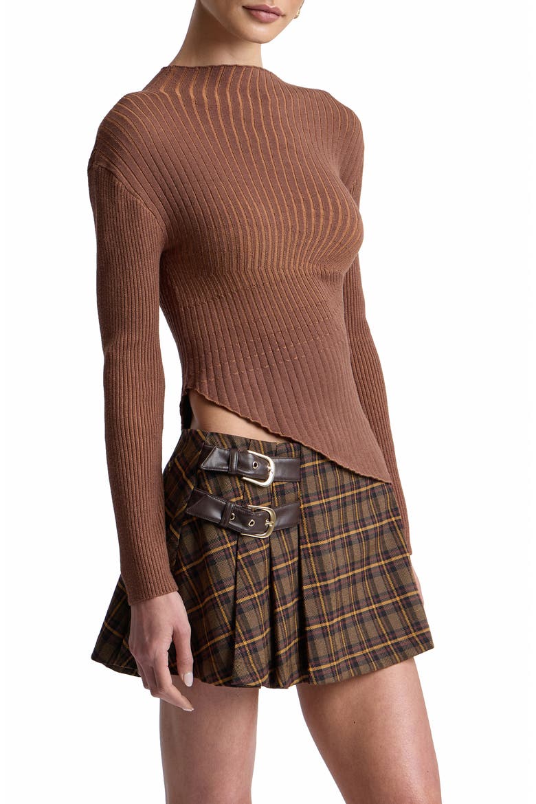 Radial Rib Asymmetric Hem Sweater, Alternate, color, CONGAC MULTI