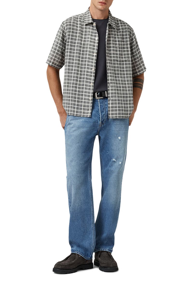 Sandy Cotton Button-Up Shirt, Alternate, color, EBONY GREY