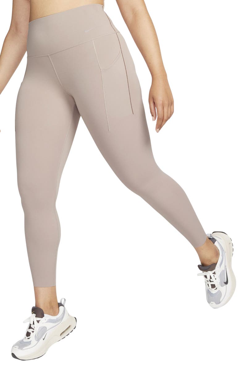 Nike Universa Medium Support High Waist 7/8 Leggings, Main, color, Diffused Taupe/ Black