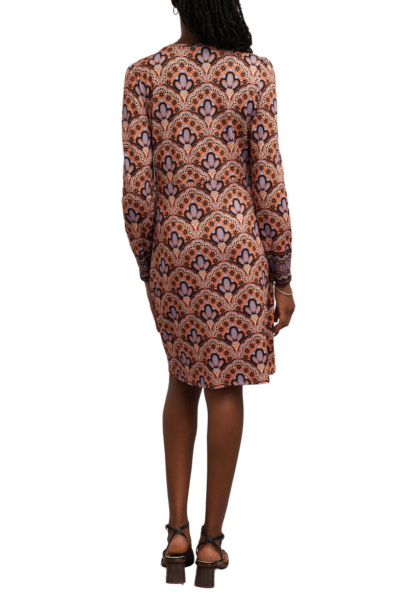 Printed A-Line Long Sleeve Dress, Alternate, color, NAYA
