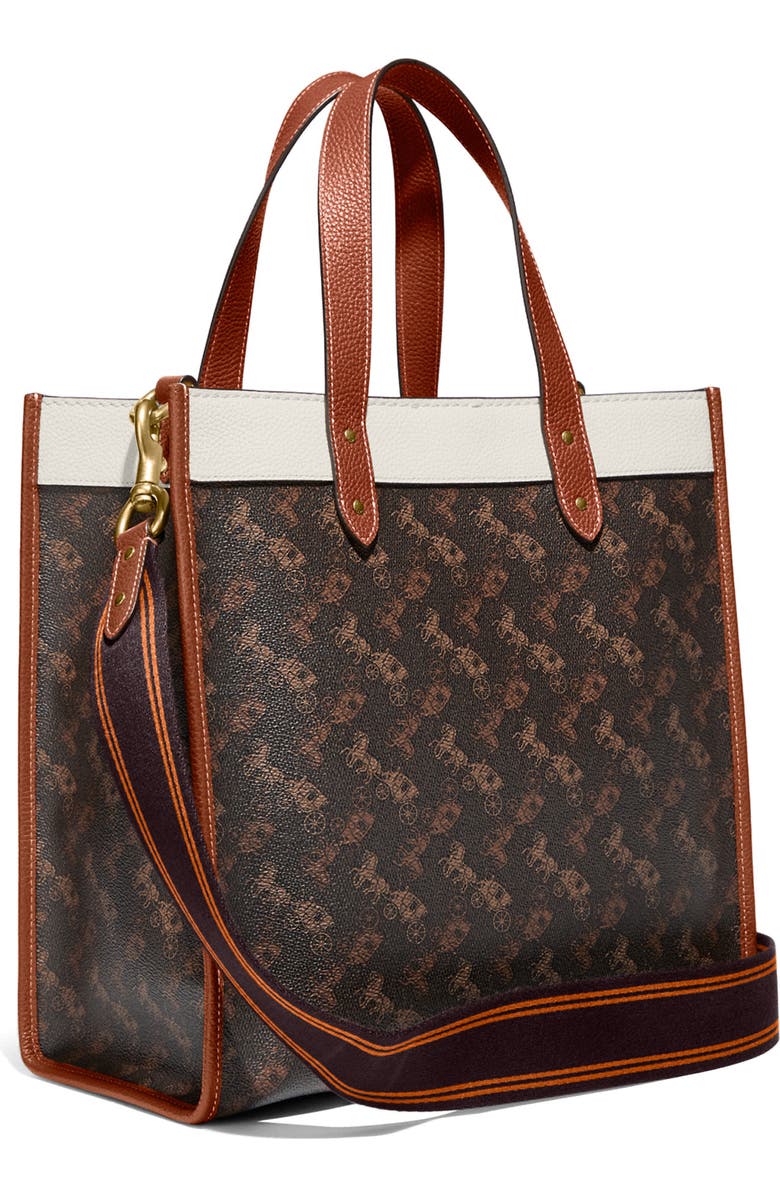COACH Signature Coated Canvas & Leather Field Tote, Alternate, color,