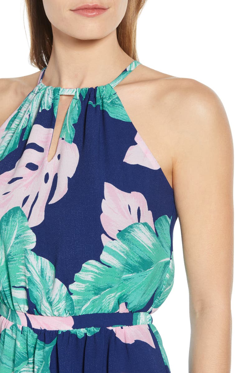 GIBSONLOOK Gibson x Living in Yellow Calla Keyhole Halter Neck Dress, Alternate, color, 