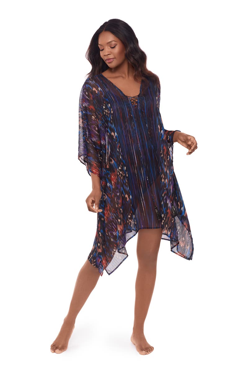 Miraclesuit<sup>®</sup> Tapiz Metallic Chiffon Cover-Up Caftan, Alternate, color,