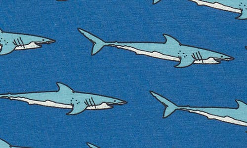 Hatley Kids' Shark Tank Bam Fitted Two-piece Pajamas In Blue
