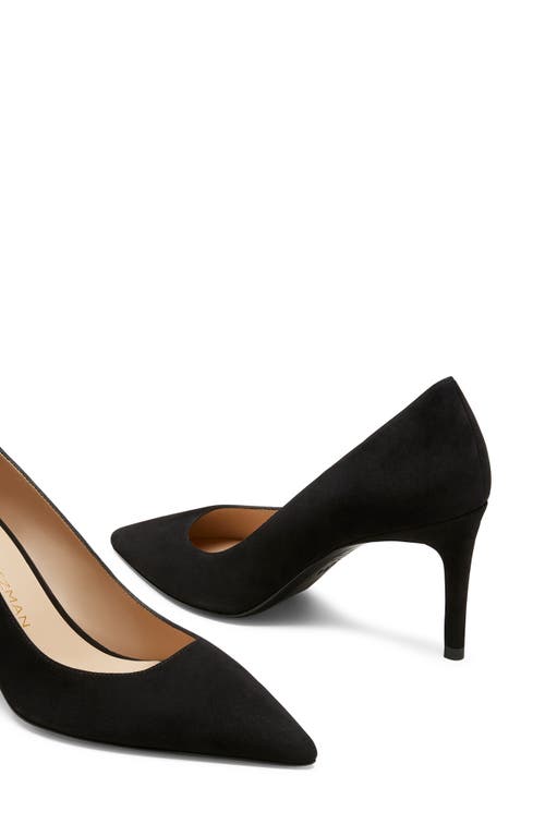 Stuart Weitzman Pointed Toe Leather Stiletto Heel Pumps In Black