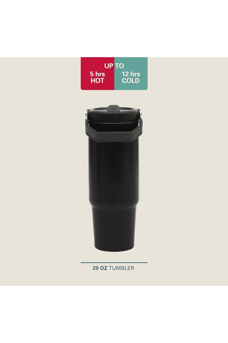 29oz Stainless Steel Thermal Tumbler with Handle, Alternate, color, Black