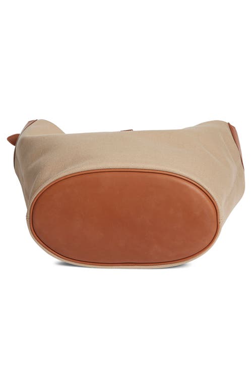 Saint Laurent Le 5 À 7 Canvas & Leather Hobo Bag In Brown