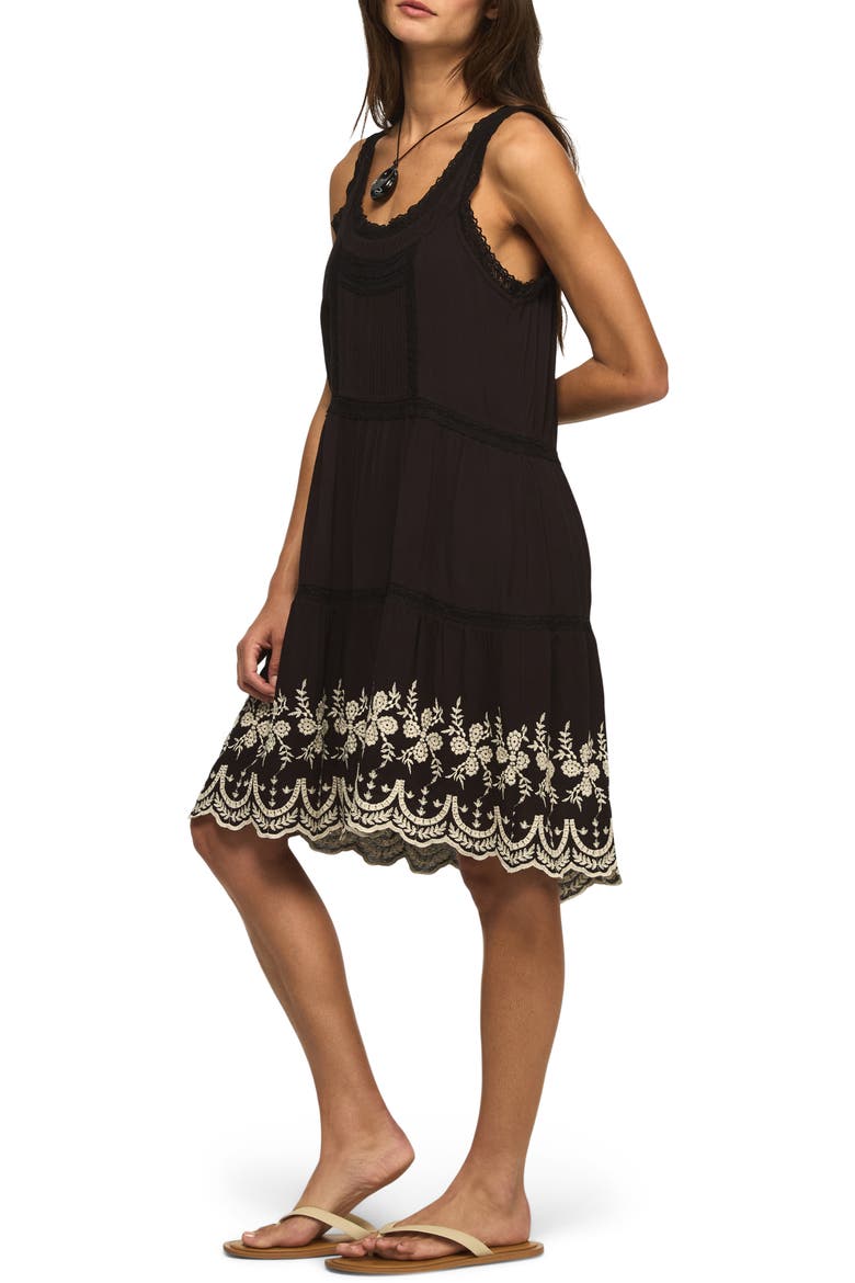 Lace & Embroidery Sleeveless Minidress, Alternate, color, RAVEN