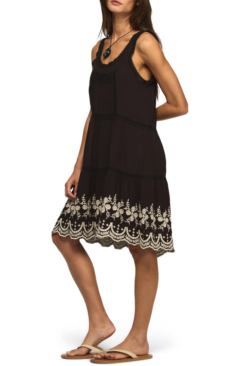 Lucky Brand Lace & Embroidery Sleeveless Minidress, Alternate, color, Raven