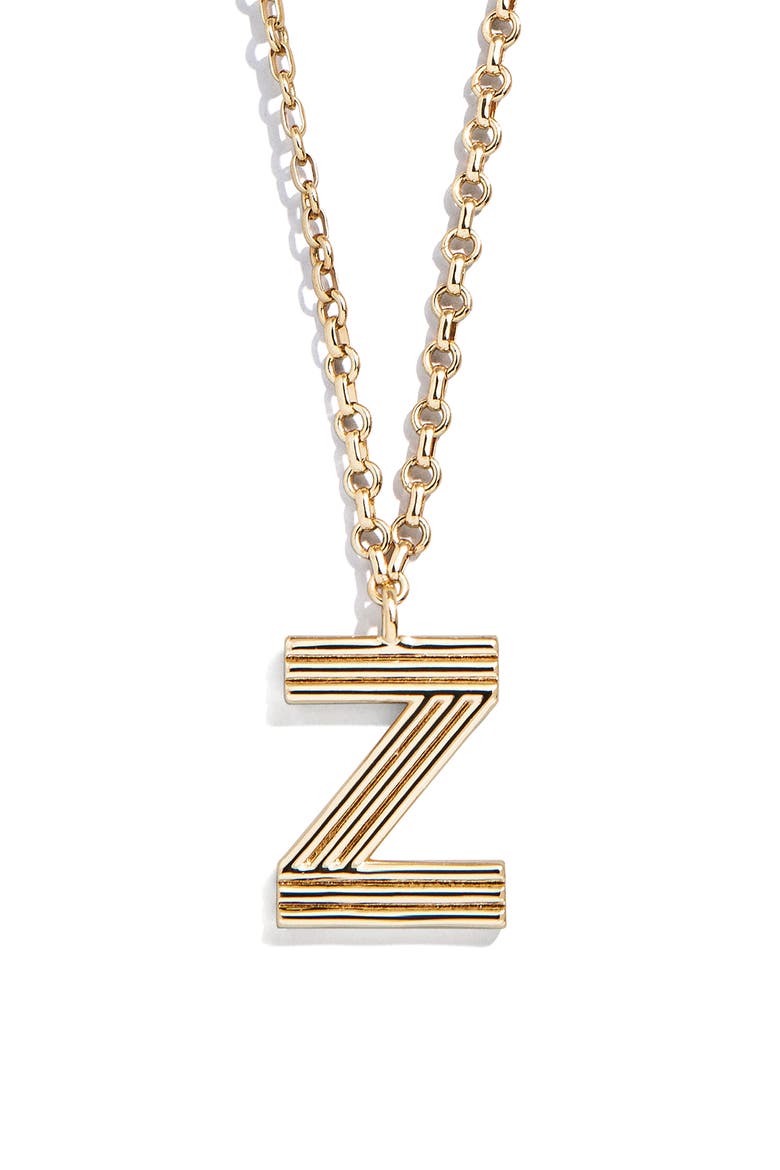 Oversize Etched Letter Initial Pendant Necklace, Main, color, GOLD Z
